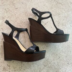 Gianni Bini Black Wedge Sandals